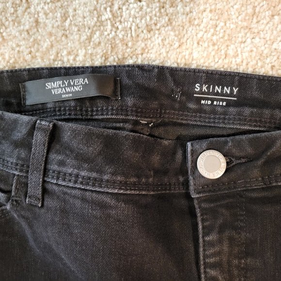 Simply Vera VERA WANG mid rise black Skinny Jeans sz. 18 - Picture 3 of 6